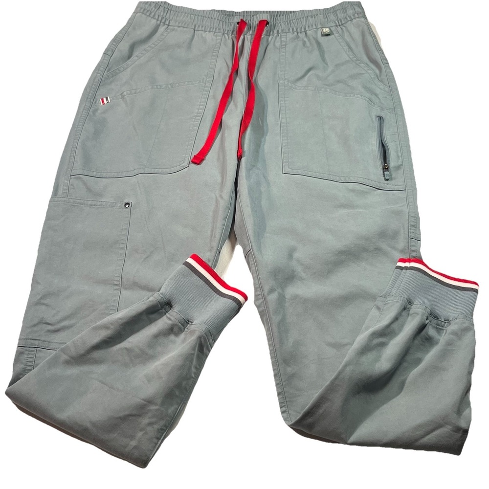 Mediclo Jogger Pants Womens XS Green Blue Stretch Pocket Scrub Nurse Uniform EUC